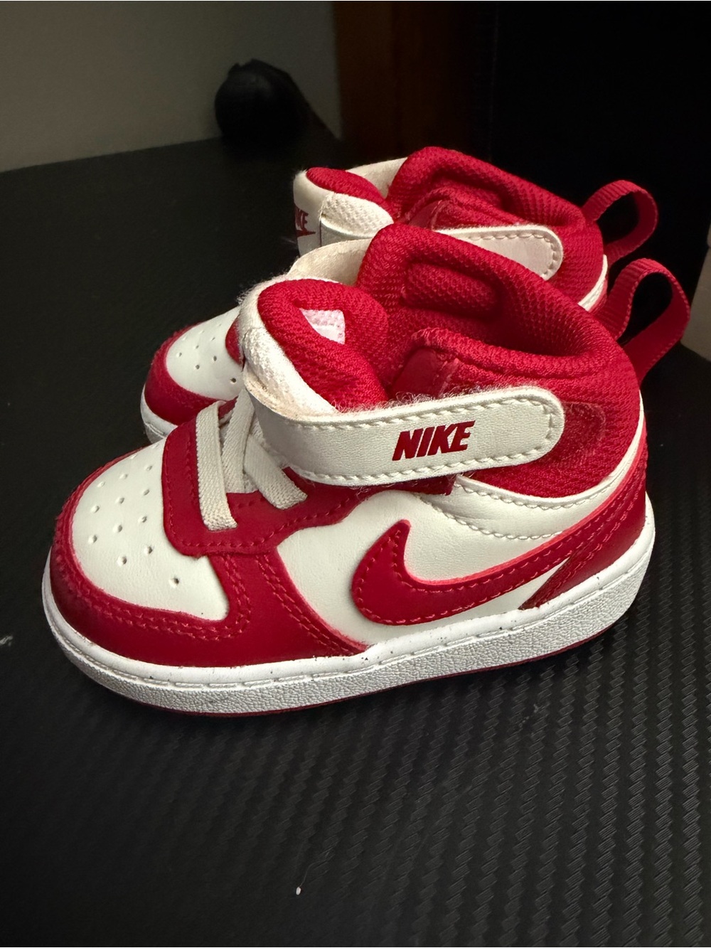 Nike Kids White and Red High-Top Sneakers